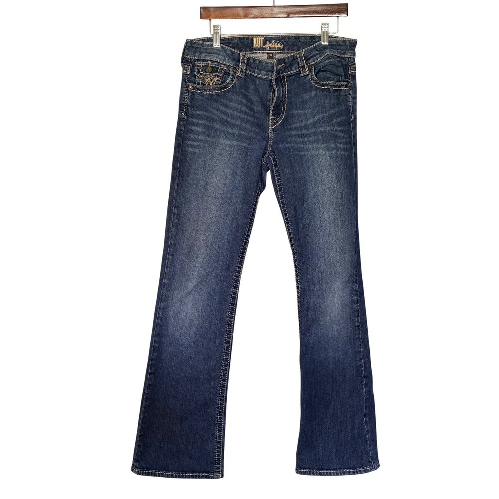 Kut from the Kloth Bootcut Jeans Medium Wash Embroidered‎ Pocket Western BOHO 10